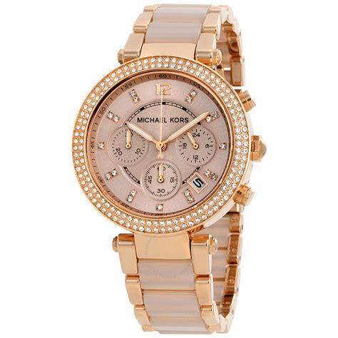 michael kors women's black and rose gold watch|Michael Kors Watch mk5896.